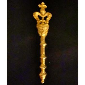 Vintage Royal Crown and Scepter Brooch